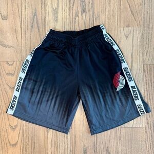 NBA Boys Black Portland TrailBlazers Athletic Basketball Shorts Sz Medium 10-12